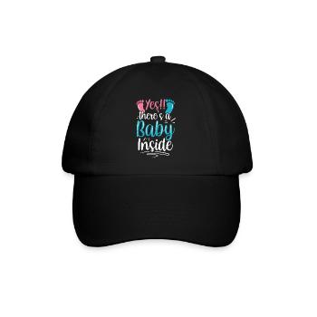 Ja Da Ist Ein Baby Drin Baby Inside Schwanger Süß - Baseballkappe - Schwarz/Schwarz - Vorne