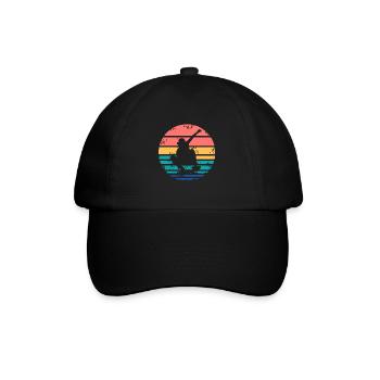 Retro Vintage Cool Skateboarding T-Shirt Present - Baseball Cap - black/black - Front