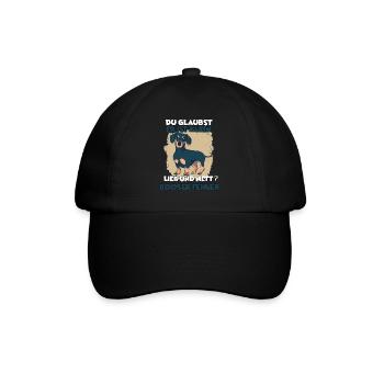 Witziges Dackel Hundehalter Geschenk Süßes Dackel - Baseballkappe - Schwarz/Schwarz - Vorne