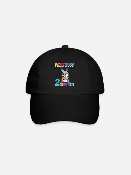 Kindergeburtstag Ich Bin Jetzt 2 Jahre - Baseballkappe - Schwarz/Schwarz