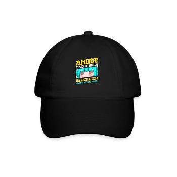 Anime Spruch Weeb Otaku - Baseballkappe - Schwarz/Schwarz - Vorne