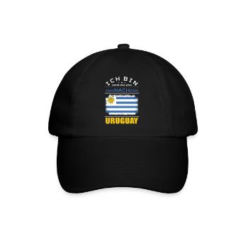 Ich Bin Dann Mal Weg Nach Uruguay Fahne Urlaub - Baseballkappe - Schwarz/Schwarz - Vorne