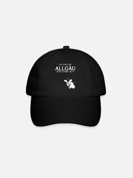 Allgäu Urlaub Kuh Alpen Allgäuer - Baseballkappe - Schwarz/Schwarz
