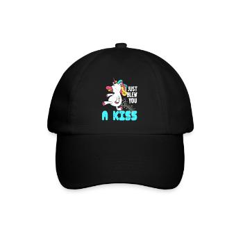 I Just Blew You A Kiss Cute Vintage Unicorn Tee - Baseballkappe - Schwarz/Schwarz - Vorne
