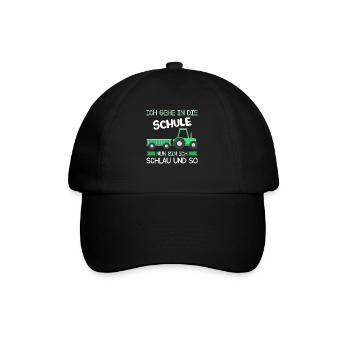 Schulkind Traktor Einschulung Geschenk - Baseballkappe - Schwarz/Schwarz - Vorne