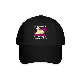 Wein Trinken Kuscheln Mit Labrador Retriever - Baseballkappe - Schwarz/Schwarz - Vorne