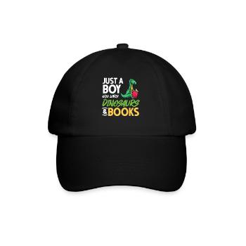 Dinosaur Book Read Dino Read Funny Readers - Baseball Cap - black/black - Front