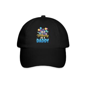 Erster Geburtstag Als Papi Vater Party Papa - Baseballkappe - Schwarz/Schwarz - Vorne