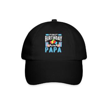 Erster Geburtstag Als Papa Party Vater Papi - Baseballkappe - Schwarz/Schwarz - Vorne