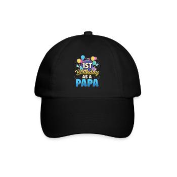 First Birthday As Papa Daddy Party Father - Baseball Cap - black/black - Front