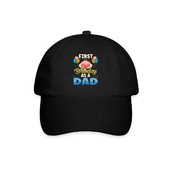 First Birthday As Papa Daddy Father Party - Baseball Cap - black/black - Front
