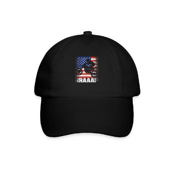 Braaap Vintage USA amerikanische Flagge Dirt Bike - Baseballkappe - Schwarz/Schwarz - Vorne