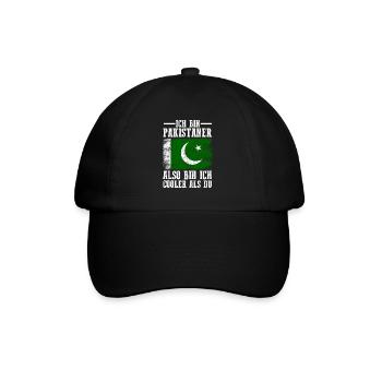 Pakistan Pakistaner Pakistanisches - Baseballkappe - Schwarz/Schwarz - Vorne