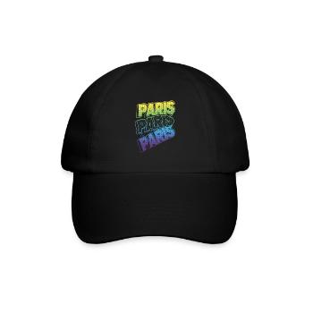 Paris France City Font Skyline Accueil - Casquette classique - noir/noir - Devant