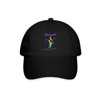 Meerjungfrauen Schwimmen Spruch Mermaid Swimming - Baseballkappe - Schwarz/Schwarz - Vorne