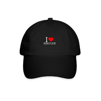 Schwimmen Spruch Lustig I Love Kraulen - Baseballkappe - Schwarz/Schwarz - Vorne