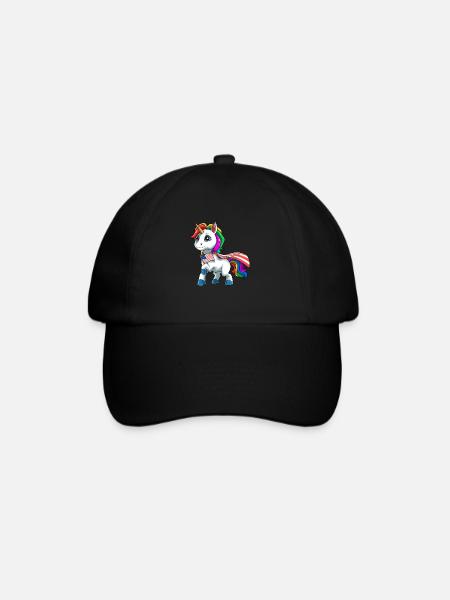 Einhorn 4. Juli - Americorn Patriotisches - Baseballkappe - Schwarz/Schwarz