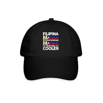 Filipina Philippinenische Mama Philippinen Mutter - Baseballkappe - Schwarz/Schwarz - Vorne