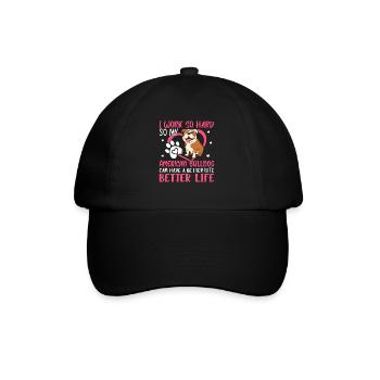 Work Hard For American Bulldog Fun Dog Owner - Baseball Cap - black/black - Front