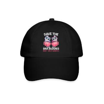 Save The Bra Buddies Brustkrebs Bewusstsein - Baseballkappe - Schwarz/Schwarz - Vorne