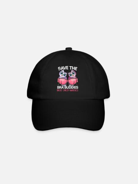 Save The Bra Buddies Brustkrebs Bewusstsein - Baseballkappe - Schwarz/Schwarz