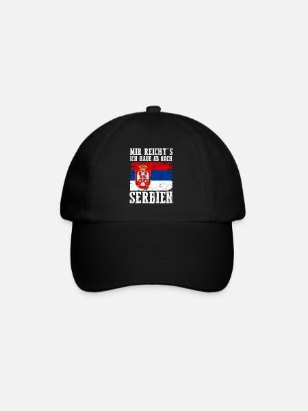 Serbien Serbe Serbisches - Baseballkappe - Schwarz/Schwarz