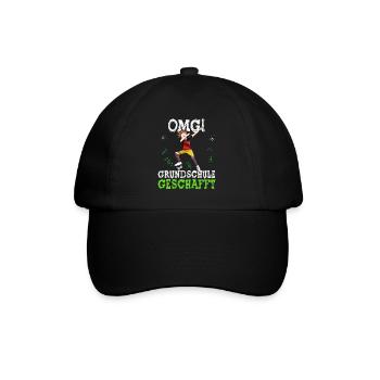 Grundschule Geschafft Fußball 6. Klasse - Baseballkappe - Schwarz/Schwarz - Vorne