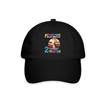 Dog Boy Attention I Am Now 2 Years Old - Baseball Cap - black/black - Front