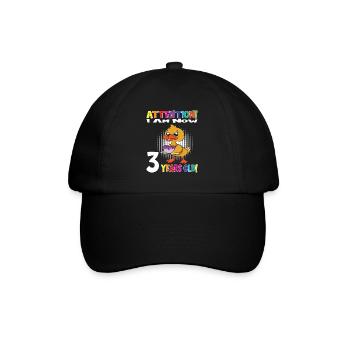 Duck Attention I Am Now 3 Years Old - Baseball Cap - black/black - Front