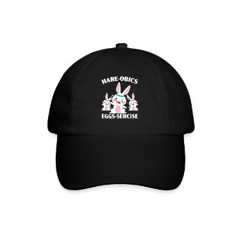 Hare-obics Eggs-sercise Aerobics Instructor Rabbit - Baseball Cap - black/black - Front