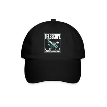 Teleskop Enthusiast Weltraum Universum Sterne - Baseballkappe - Schwarz/Schwarz - Vorne