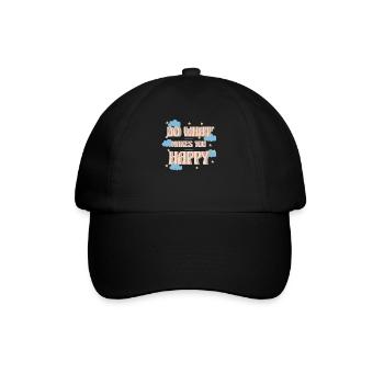 Mach Was Dich Glücklich Macht Leben Sterne Wolken - Baseballkappe - Schwarz/Schwarz - Vorne