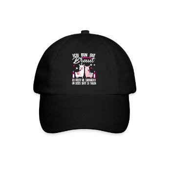 Braut Schaf Team Braut Geschenk - Baseballkappe - Schwarz/Schwarz - Vorne