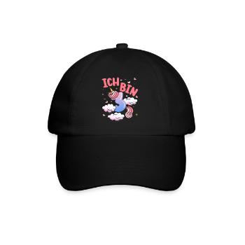 Ich Bin 3 Jahre Alt | Einhorn Thema | 3. - Baseballkappe - Schwarz/Schwarz - Vorne