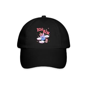 Ich Bin 6 Jahre Alt | Einhorn-thema | 6. - Baseballkappe - Schwarz/Schwarz - Vorne