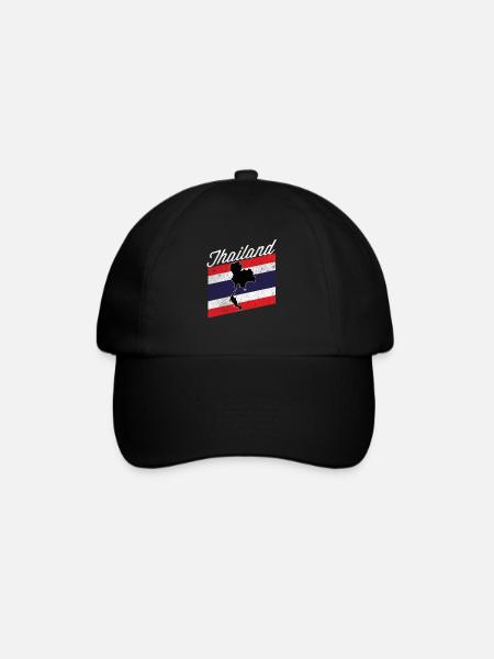 Thailand - Baseballkappe - Schwarz/Schwarz