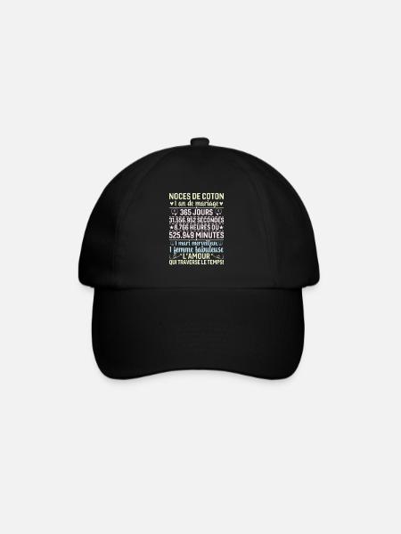 Noces De Coton 1 An De Mariage - Casquette classique - noir/noir