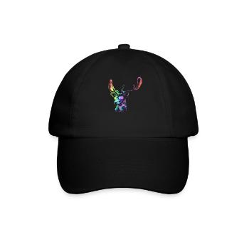 Deer DJ. Cool and Funny Music Animal With - Baseball Cap - black/black - Front