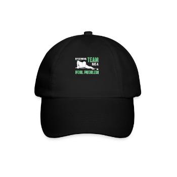 Mein Trinkteam hat ein Poolproblem Lustiger - Baseballkappe - Schwarz/Schwarz - Vorne