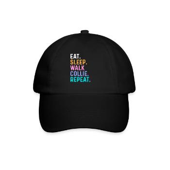 Eat Sleep Walk Collie Repeat - Baseball Cap - black/black - Front