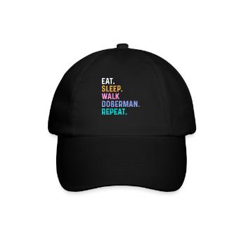 Eat Sleep Walk Doberman Repeat - Baseball Cap - black/black - Front