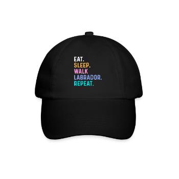 Eat Sleep Walk Labrador Repeat - Baseball Cap - black/black - Front