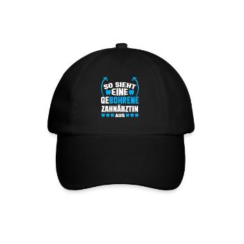 Zahn Zahnarzt Bohren Zahn Geschenk - Baseballkappe - Schwarz/Schwarz - Vorne