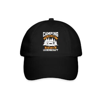 Campen camper Wanderung Geschenk - Baseballkappe - Schwarz/Schwarz - Vorne