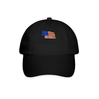 Nebraska Home Usa Flag Gift - Baseball Cap - black/black - Front
