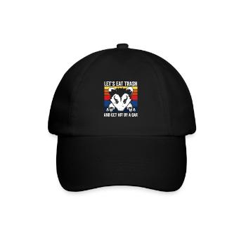 Opossum Let's Eat Trash and Get Hit by a Car - Baseball Cap - black/black - Front