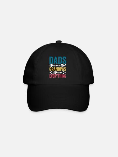 Dads Know A Lot Grandpas Know Everything Funny - Baseballkappe - Schwarz/Schwarz