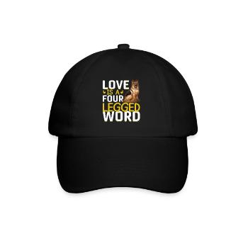 Deutscher Schäferhund Liebe Vierbeiniges Wort - Baseballkappe - Schwarz/Schwarz - Vorne