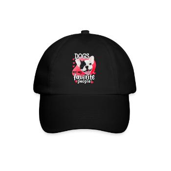 Français les chiens Bulldog sont - Casquette classique - noir/noir - Devant