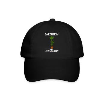 Gärtnerin aus Leidenschaft Topf Pflanze - Baseballkappe - Schwarz/Schwarz - Vorne